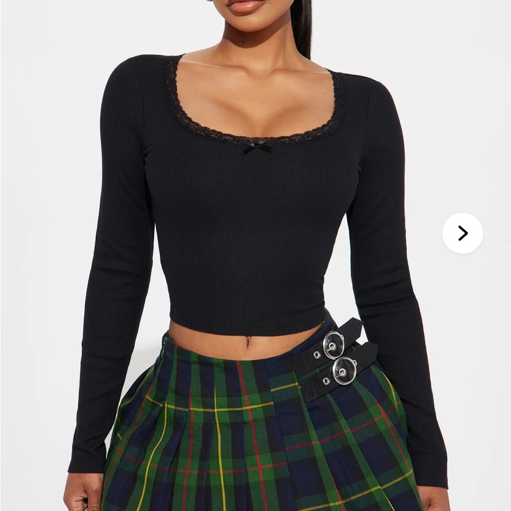 Fashion Nova - Elise Long Sleeve Top - Black